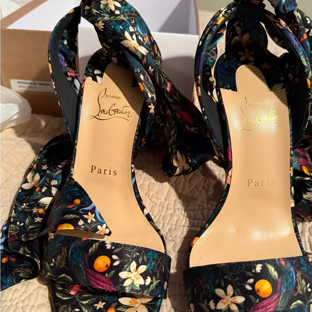 Christian Louboutin Women's Floral Heels - Black